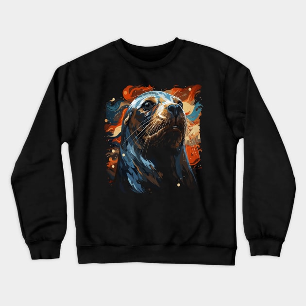 Patriotic Sea Lion Crewneck Sweatshirt by JH Mart